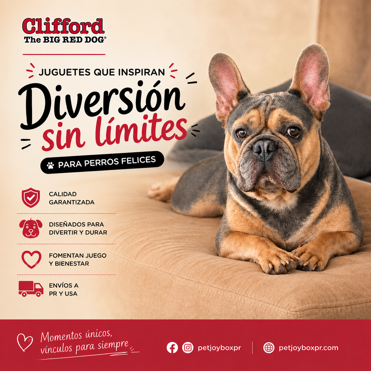 Clifford Juguetes Clifford, ideales para perros felices, fomentan diversión y bienestar.