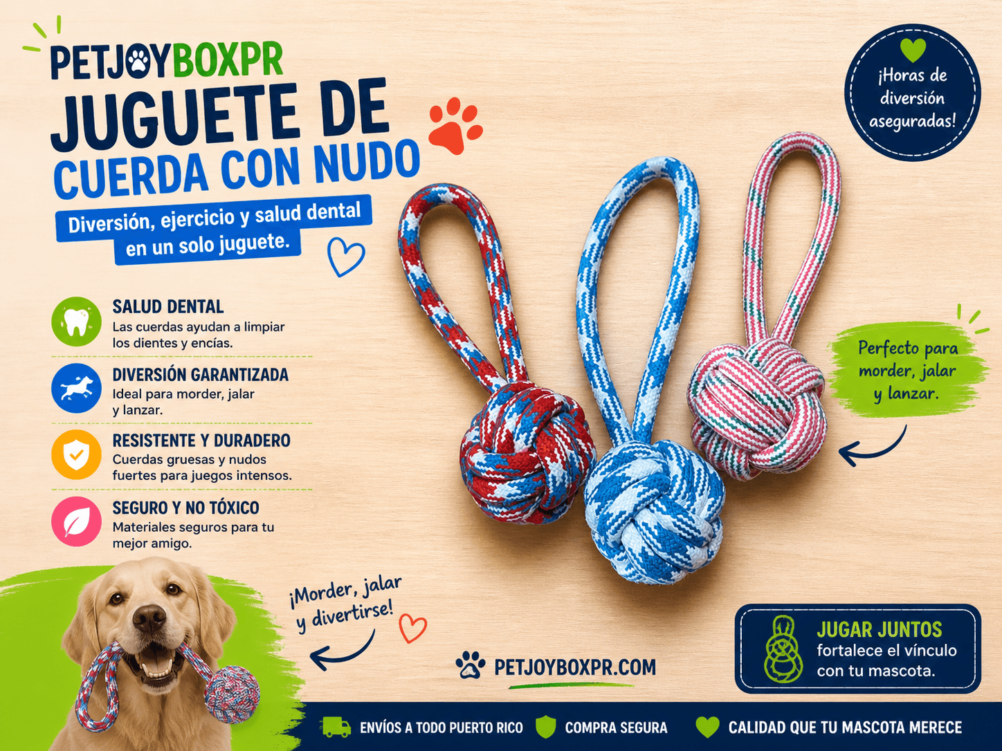 Cuerda con Nudo para Perros